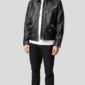 BENN BLACK MOTORCYCLE LEATHER JACKET