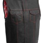 Black Leather Biker Vest