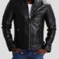 NEIL BLACK QUILTED LAMBSKIN LEATHER JACKET