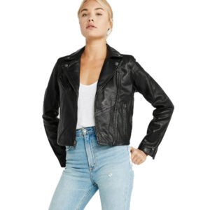 Womens Leather Moto Jacket