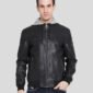 BRICE BLACK HOODED LEATHER JACKET