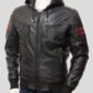 JED BLACK LEATHER JACKET WITH HOOD