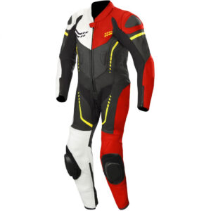 Red Black Leather Motorcycle Racing Suit