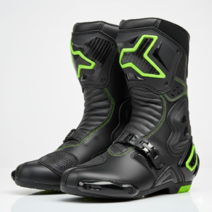 New Custom Black Biking Boots
